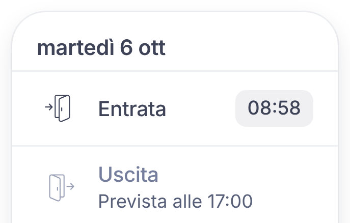 L'entrata delle 08:58 sul telefono