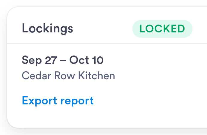 The period locked for payroll
