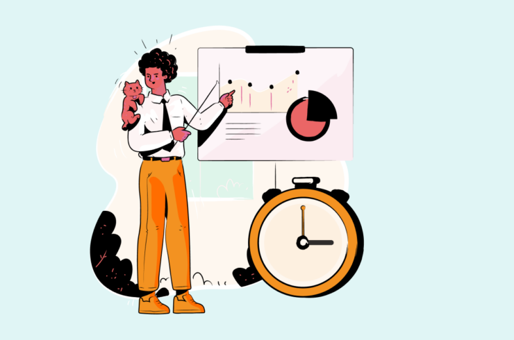 clock in and clock out illustration