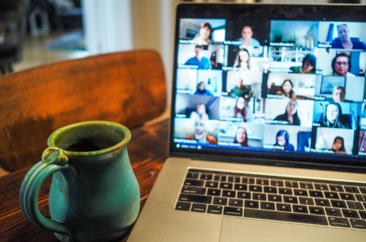 A zoom meeting with a diverse workforce