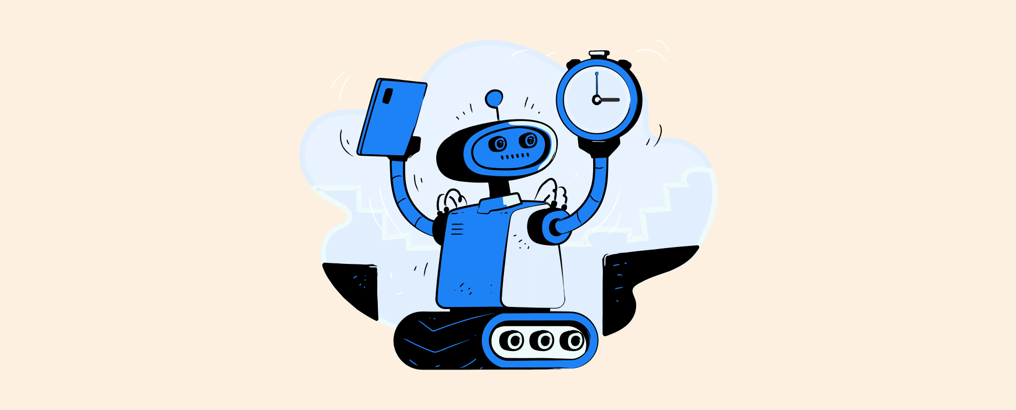 Man wants to stop the clock time management Vector Image