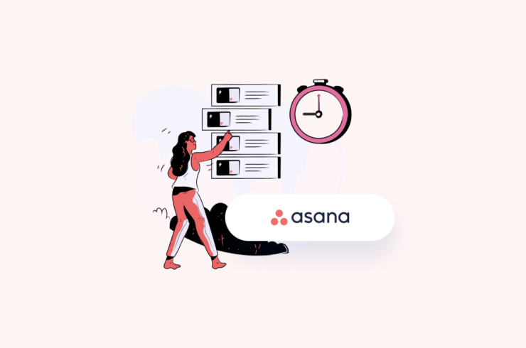 illustration of a woman doing her asana time management with day.io