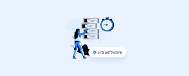 illustration of a woman doing time tracking in jira