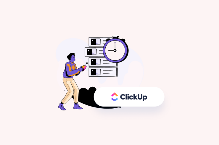 illustration of a guy doing clickup time management